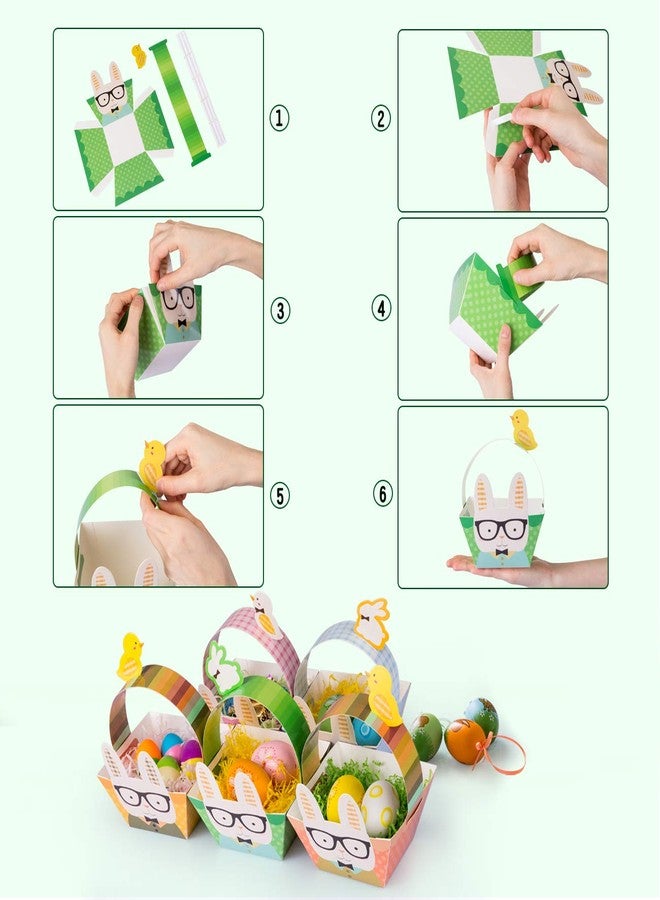 Naler 12 Packs Easter Bunny Party Paper Baskets Assorted Colored Small Easter Cases Stuffers Treat Boxes for Egg Hunt Spring Party Favors Activities Games Rewards Spring Crafts - Image 3